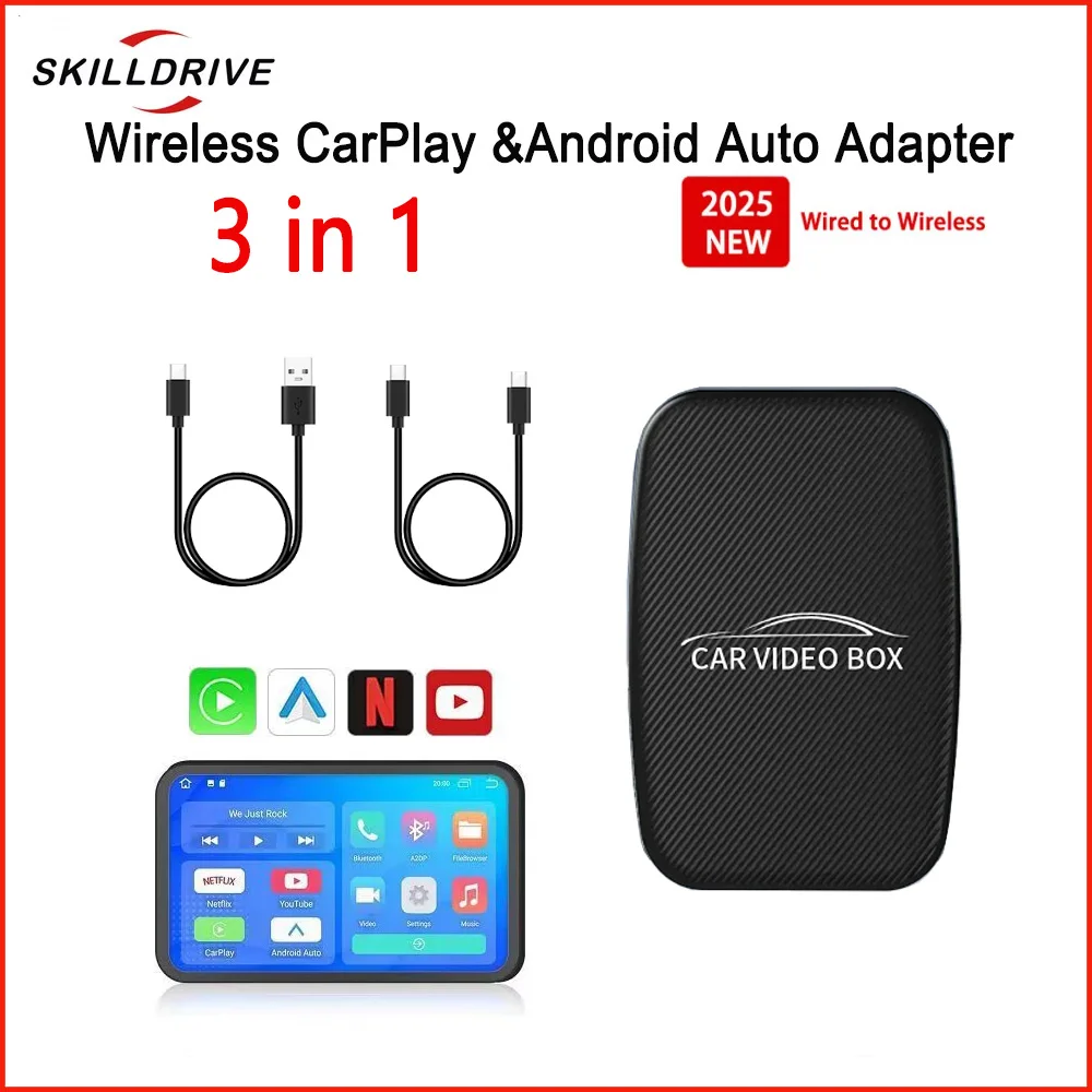 SKILLDRIVE 3in1 car video box wireless CarPlay Android adapter Android TV box on Youtube Nexflit car intelligent system
SKILLDRIVE 3in1 car video box wireless CarPlay Android adapter Android TV box on Youtube Nexflit car intelligent system