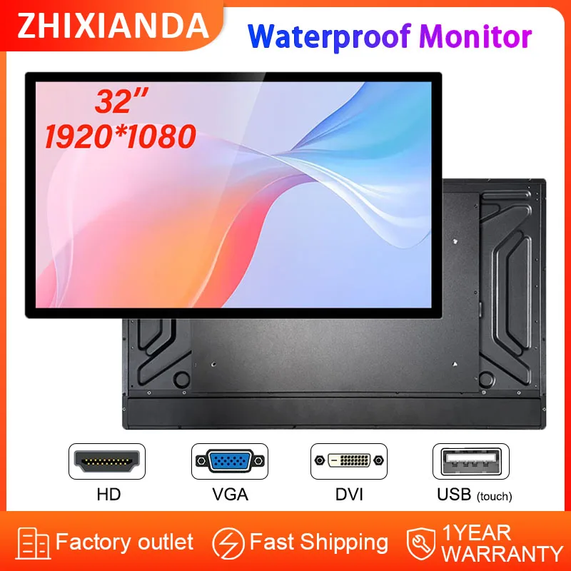 Widescreen 32 inch 1080p LCD 10-point Capacitive Touch Display Industrial Grade Metal Case Waterproof Flat Screen Monitor
Widescreen 32 inch 1080p LCD 10-point Capacitive Touch Display Industrial Grade Metal Case Waterproof Flat Screen Monitor