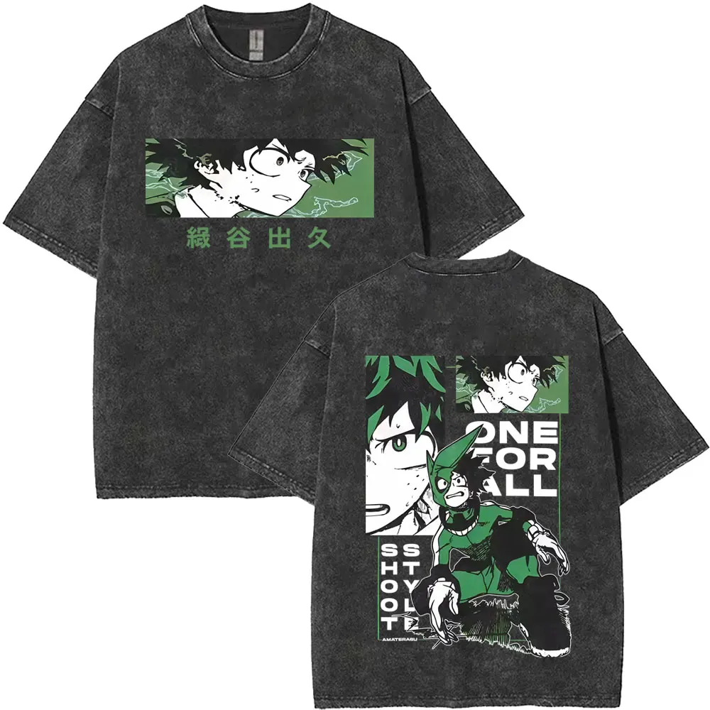 Washed Vintage Anime My Hero Academia Midoriya Izuku Graphic T Shirt Men Women Casual Retro Cotton T-shirt Male Manga T-shirts
Washed Vintage Anime My Hero Academia Midoriya Izuku Graphic T Shirt Men Women Casual Retro Cotton T-shirt Male Manga T-shirts