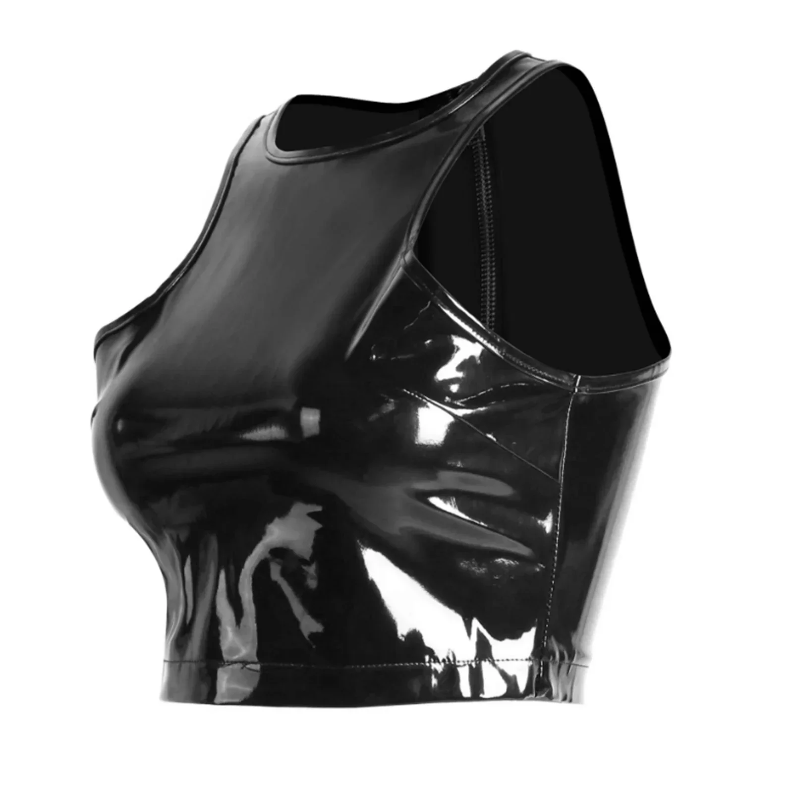 Sexy Women Faux Latex Tank Top Back Zip Ladies Shiny Patent Leather Wet Look Crop Tops Sleeveless PU Vest Clubwear New Custom
Sexy Women Faux Latex Tank Top Back Zip Ladies Shiny Patent Leather Wet Look Crop Tops Sleeveless PU Vest Clubwear New Custom