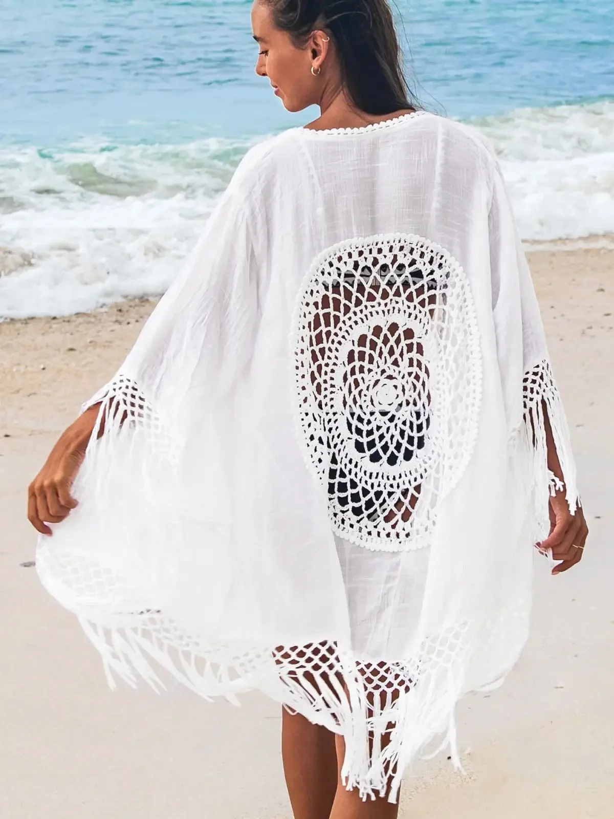 CUPSHE Crochet Bikini Cover Up Sexy Long Kimono Swimsuit Beach Dress For Women 2025 Summer Bathing Suit Beachwear Tunic Shirt
CUPSHE Crochet Bikini Cover Up Sexy Long Kimono Swimsuit Beach Dress For Women 2025 Summer Bathing Suit Beachwear Tunic Shirt