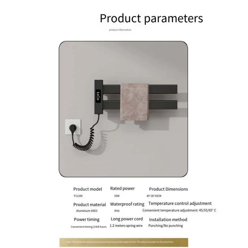 AB46-Aluminum Alloy For Smart Bathroom Drying Rack-Electric Heated Towel Holder-Foldable Design EU Plug Included
AB46-Aluminum Alloy For Smart Bathroom Drying Rack-Electric Heated Towel Holder-Foldable Design EU Plug Included
