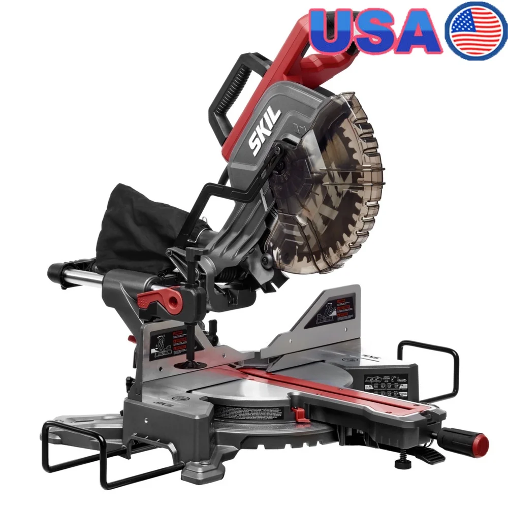 15 Amp 10 Inch Electric Dual Bevel Sliding Miter Saw with LED Shadow Line Quick Work Clamp and Horizontal Grip Handle
15 Amp 10 Inch Electric Dual Bevel Sliding Miter Saw with LED Shadow Line Quick Work Clamp and Horizontal Grip Handle