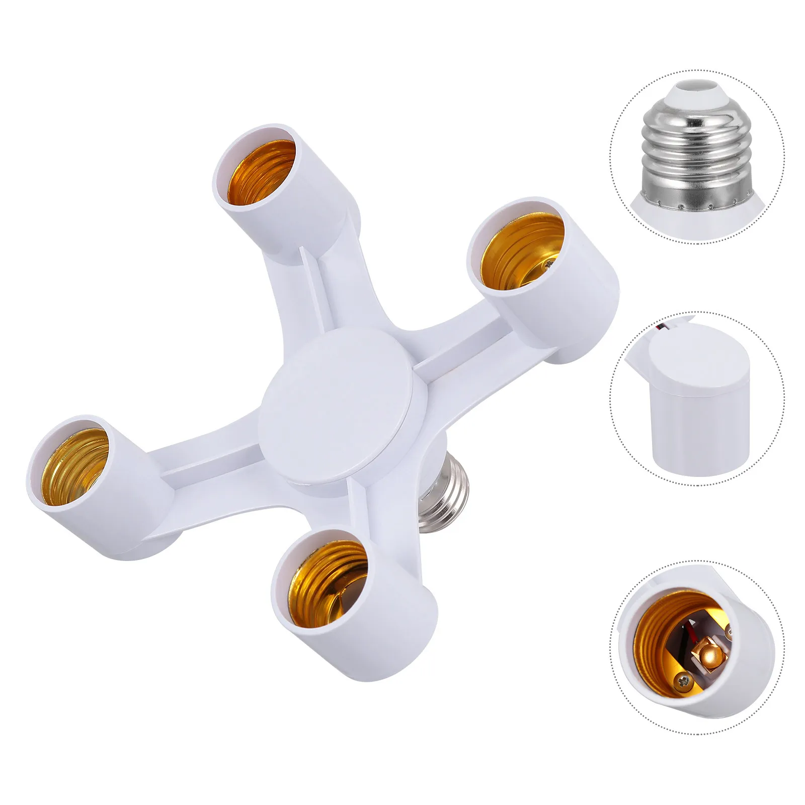 E27 to 4e27 Lamp Holder Adapter Light Socket Splitter Ring for LED Bulbs Fine Workmanship Plastic Lighting Accessories
E27 to 4e27 Lamp Holder Adapter Light Socket Splitter Ring for LED Bulbs Fine Workmanship Plastic Lighting Accessories