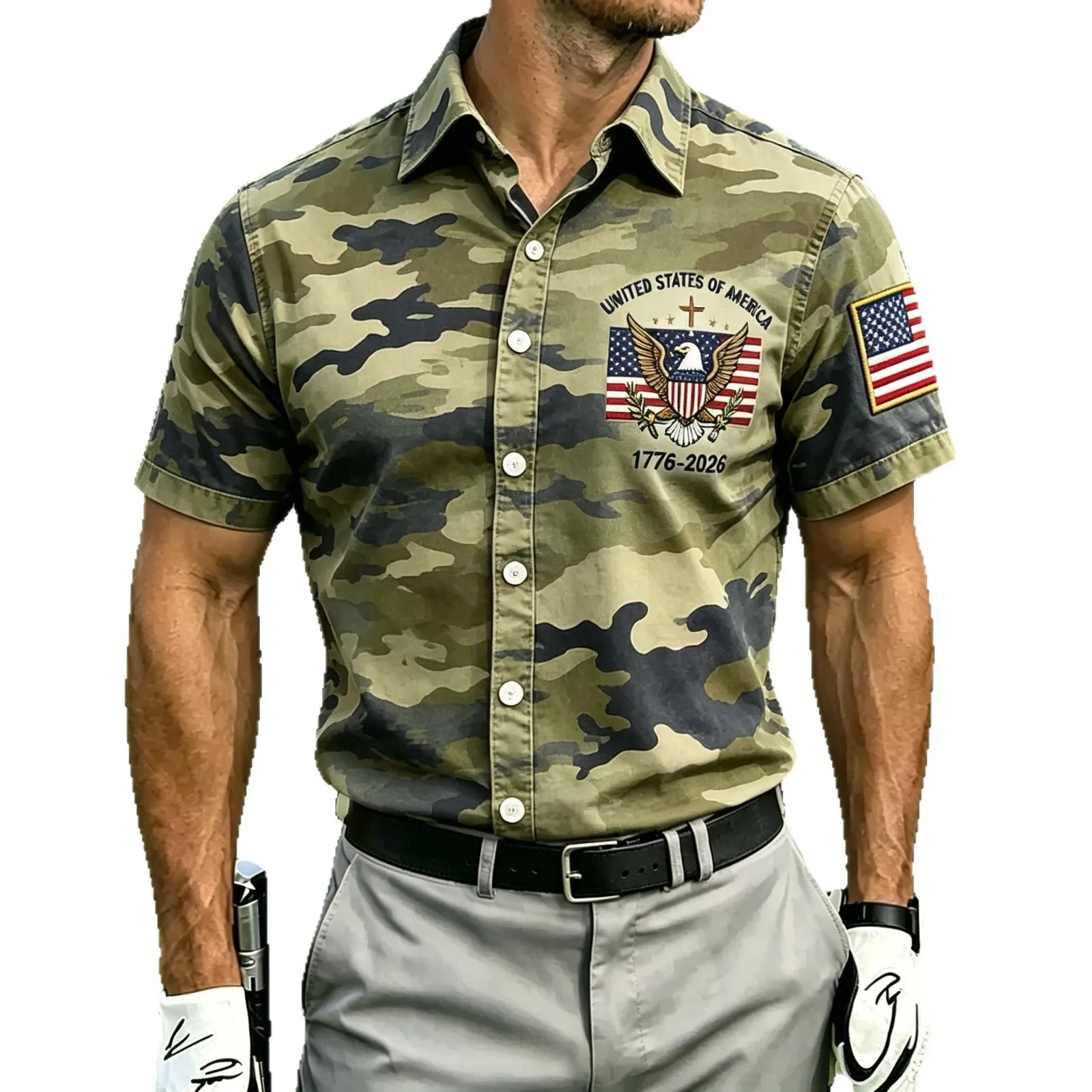 Summer outdoor tactical camouflage 3D printed short-sleeved men's shirt American national emblem street style lapel casual shirt
Summer outdoor tactical camouflage 3D printed short-sleeved men's shirt American national emblem street style lapel casual shirt