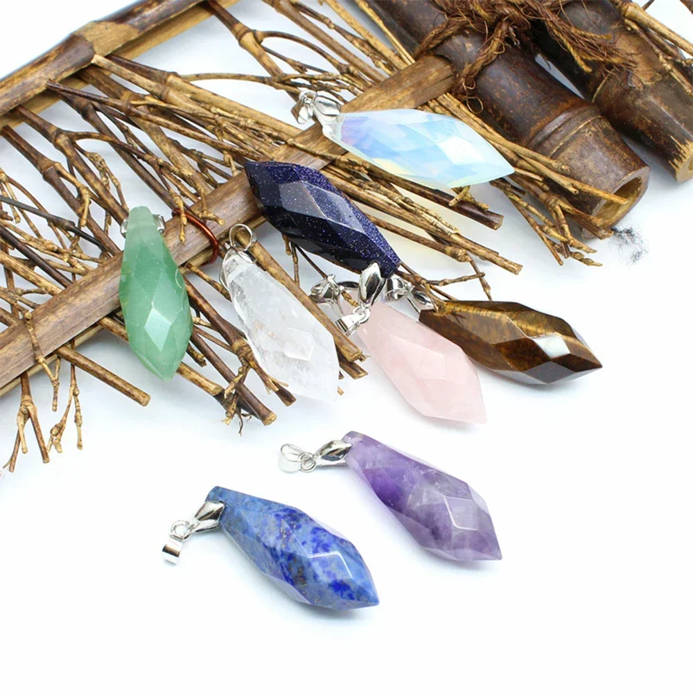Mineraali Polished Multifaceted Natural Gemstone Pendant Bullet Shape Crystal Aventurine Amethyst Lapis Stone Necklace for Women
Mineraali Polished Multifaceted Natural Gemstone Pendant Bullet Shape Crystal Aventurine Amethyst Lapis Stone Necklace for Women