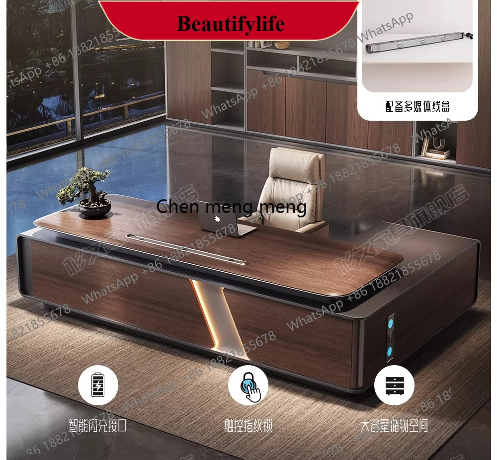 d178 Office boss desk light luxury senior sense president desk high-end class chairperson office desk and chair combination
d178 Office boss desk light luxury senior sense president desk high-end class chairperson office desk and chair combination