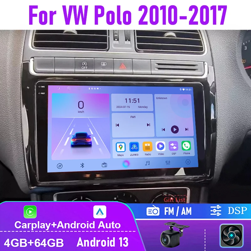 9" 4+64GB For VW Polo 2010-2017 Car Radio Apple Carplay Android 13 Stereo Head Unit FM AM GPS Navi
9" 4+64GB For VW Polo 2010-2017 Car Radio Apple Carplay Android 13 Stereo Head Unit FM AM GPS Navi