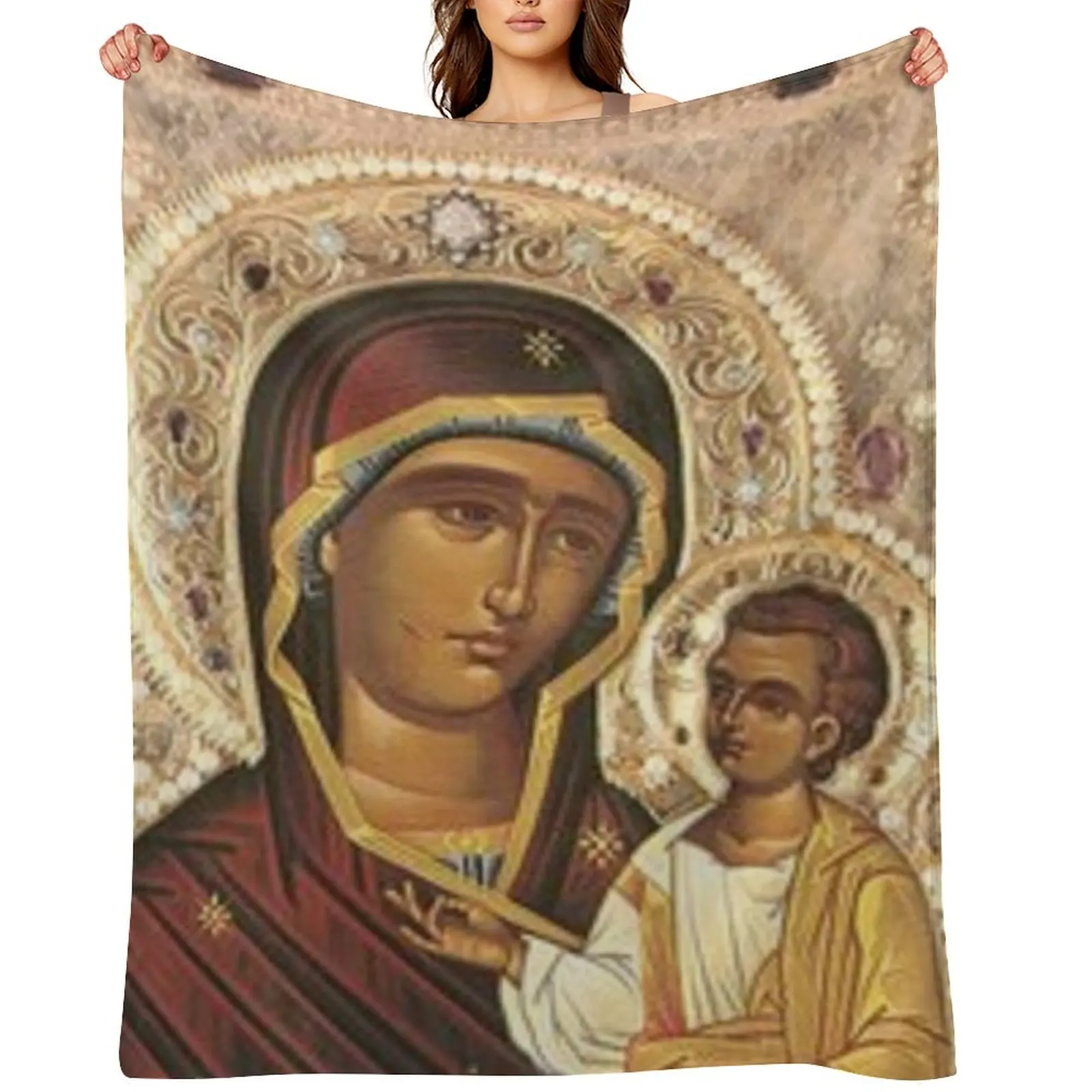 Virgin Mary and Baby Jesus: The Iveron Theotokos Throw Blanket warm for winter Beautifuls For Baby Thermals For Travel Blankets
Virgin Mary and Baby Jesus: The Iveron Theotokos Throw Blanket warm for winter Beautifuls For Baby Thermals For Travel Blankets