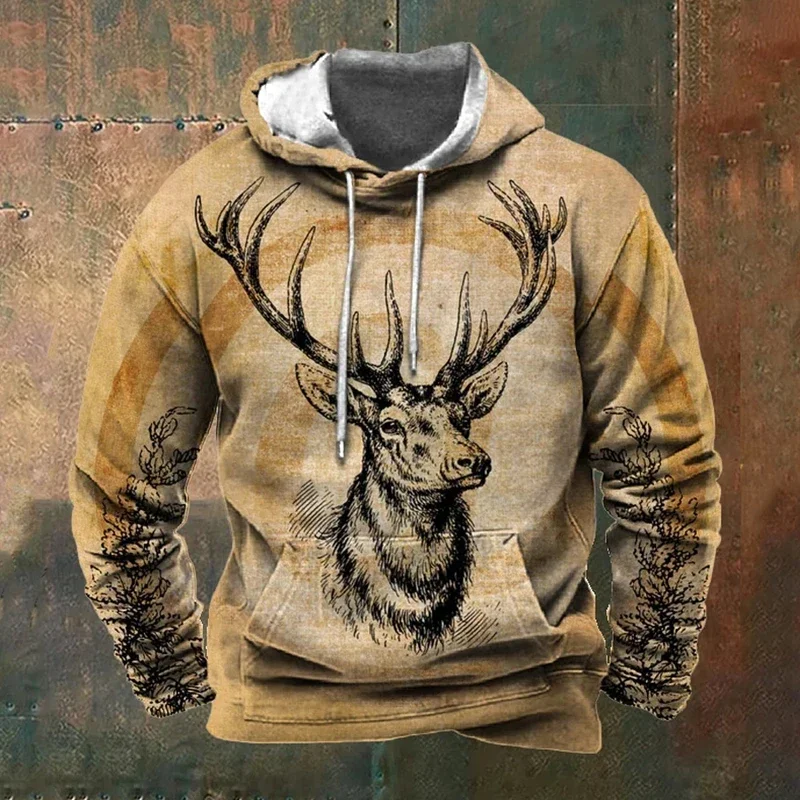 Vintage Men's Hoodie Outdoor 3d Deer Print Hooded Sweatshirt Oversized Clothing Autumn Long Sleeved Hoodies Casual Pullover
Vintage Men's Hoodie Outdoor 3d Deer Print Hooded Sweatshirt Oversized Clothing Autumn Long Sleeved Hoodies Casual Pullover