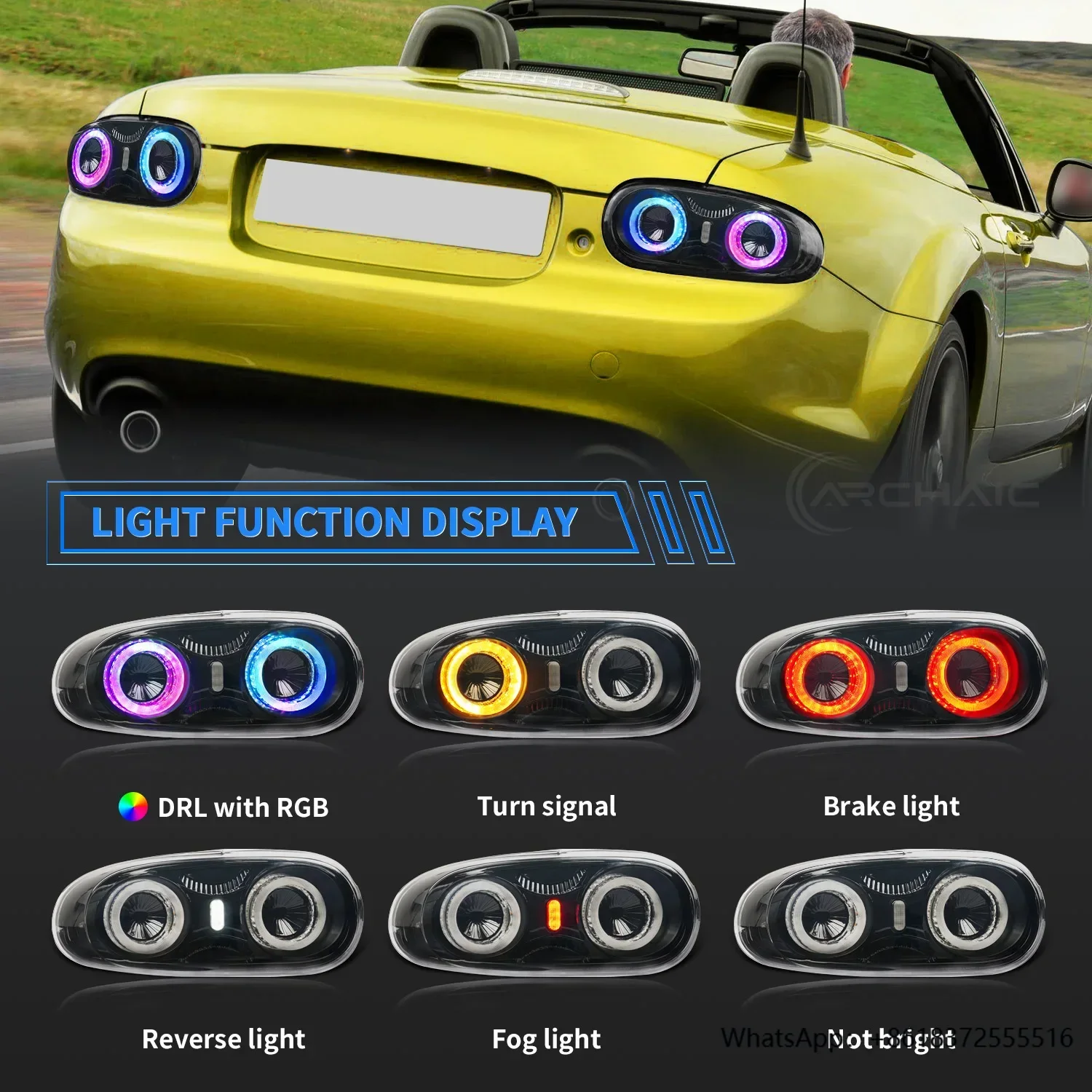 XingArchaic LED Rear Lamp For Maz MX-5 Roadster Miata MX5 NC Tail Lights RGB Colorful Startup Animation New Smoke 12V Taillight
XingArchaic LED Rear Lamp For Maz MX-5 Roadster Miata MX5 NC Tail Lights RGB Colorful Startup Animation New Smoke 12V Taillight