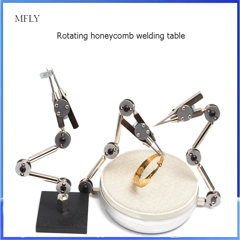 Jewelry Welding Auxiliary Tools Universal Rotating Honeycomb Welding Table Adjustable Dual Arm Clamp Rotatable Base
Jewelry Welding Auxiliary Tools Universal Rotating Honeycomb Welding Table Adjustable Dual Arm Clamp Rotatable Base