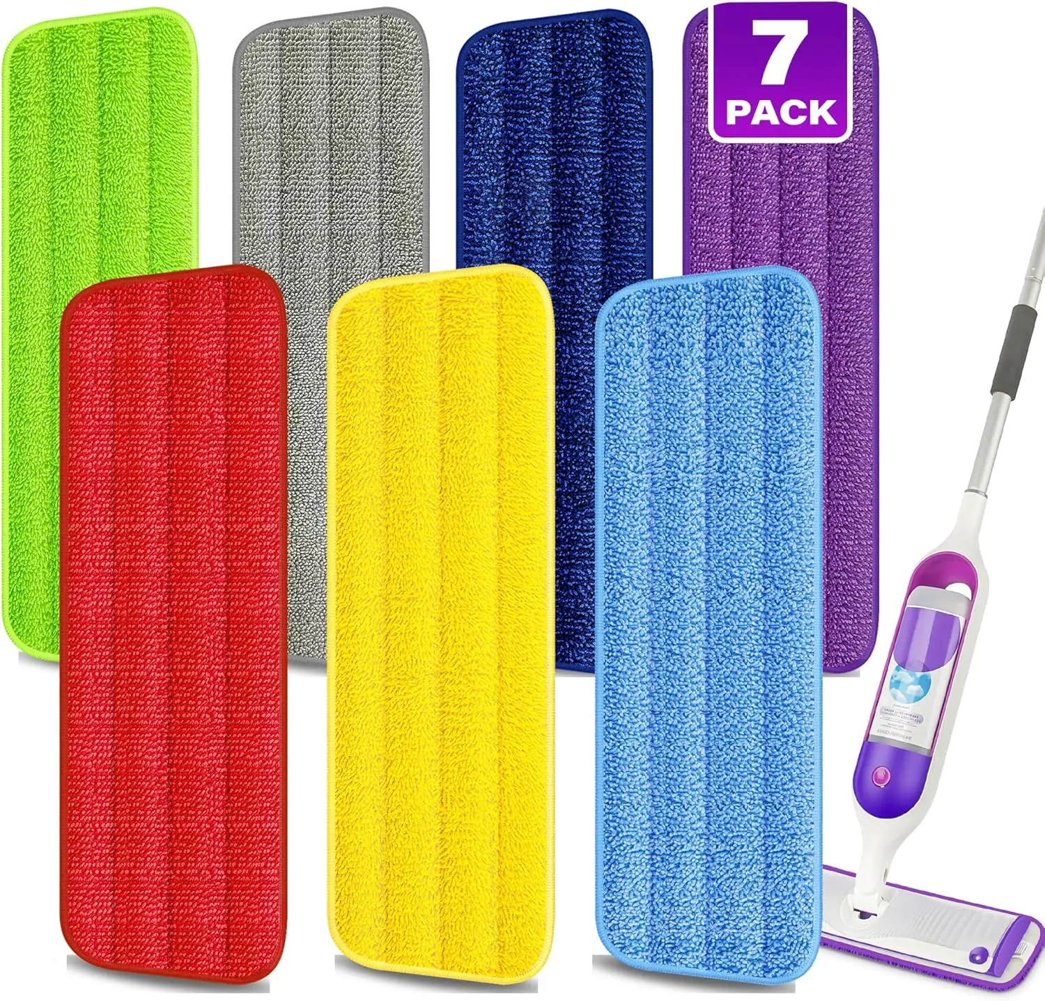 7 Pack Reusable Microfiber Mop Pads for Swiffer PowerMop, Machine Washable Wet Refills for Hardwood Floors, 13-15 Inch
7 Pack Reusable Microfiber Mop Pads for Swiffer PowerMop, Machine Washable Wet Refills for Hardwood Floors, 13-15 Inch