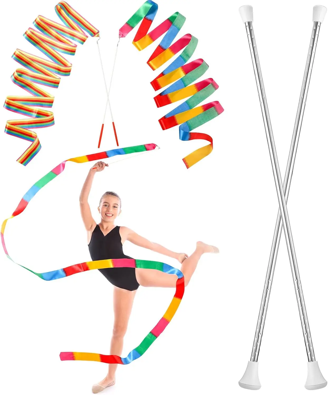 4 Pieces Twirling and Marching Christmas Baton - Standard Stainless Steel Mini Shaft Rod with Rubberized Tips - Complete with Da
4 Pieces Twirling and Marching Christmas Baton - Standard Stainless Steel Mini Shaft Rod with Rubberized Tips - Complete with Da