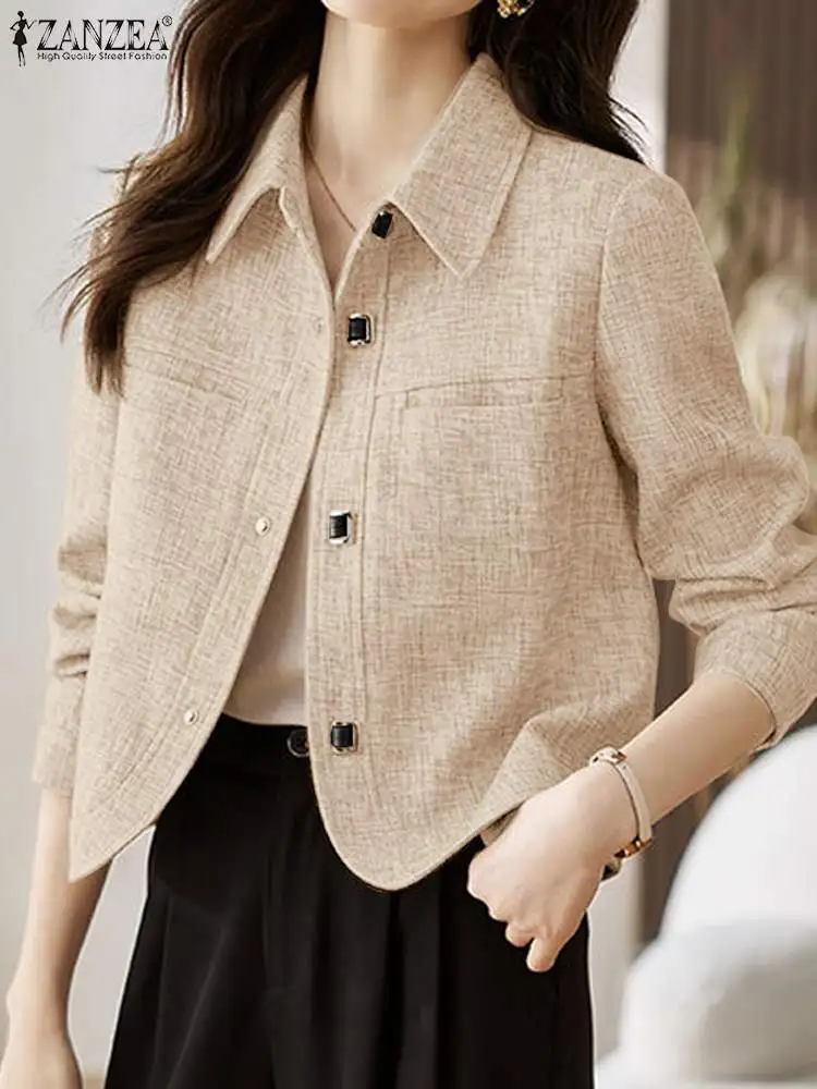 Fashion Long Sleeve Lapel Neck Shirt ZANZEA Women Elegant Tops Spring Casual Work Outwear Female Button Down Blouse Thin Jackets
Fashion Long Sleeve Lapel Neck Shirt ZANZEA Women Elegant Tops Spring Casual Work Outwear Female Button Down Blouse Thin Jackets