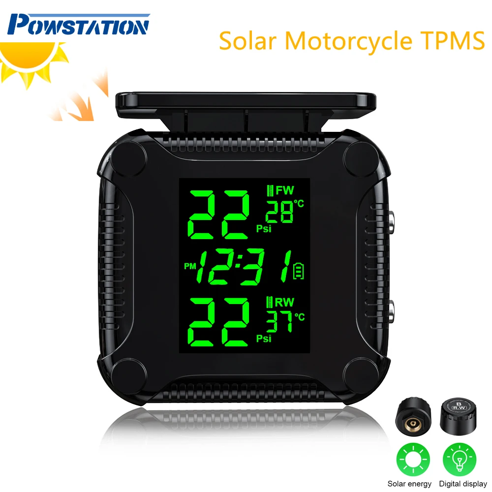 Powstation TPMS Беспроводная система контроля давления в шинах мотоцикла Солнечная зарядка Система сигнализации температуры в шинах Цветной дисплей
Powstation TPMS Беспроводная система контроля давления в шинах мотоцикла Солнечная зарядка Система сигнализации температуры в шинах Цветной дисплей