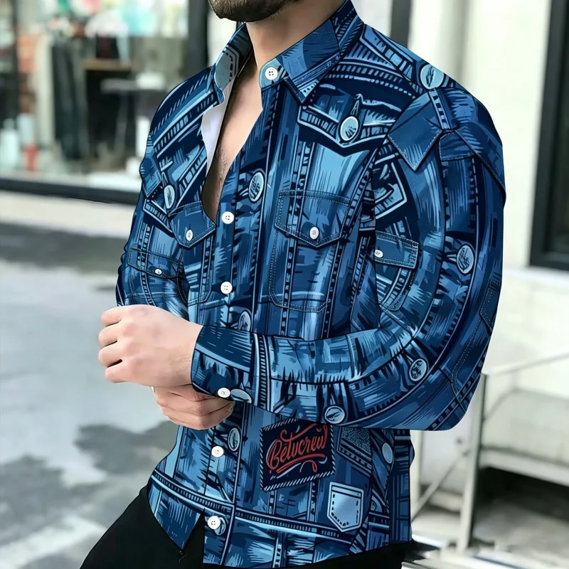 Men's shirt with personalized printed long sleeved shirt design, slim fit shirt, high-quality men's shirt, business casual top
Men's shirt with personalized printed long sleeved shirt design, slim fit shirt, high-quality men's shirt, business casual top
