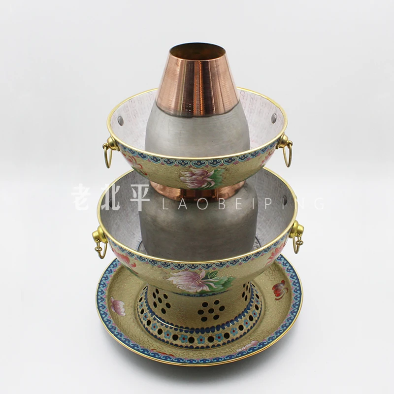 Cloisonne charcoal copper hot pot mutton Double-flavor edge furnace hot gas pickled Chinese cabbage pure
Cloisonne charcoal copper hot pot mutton Double-flavor edge furnace hot gas pickled Chinese cabbage pure