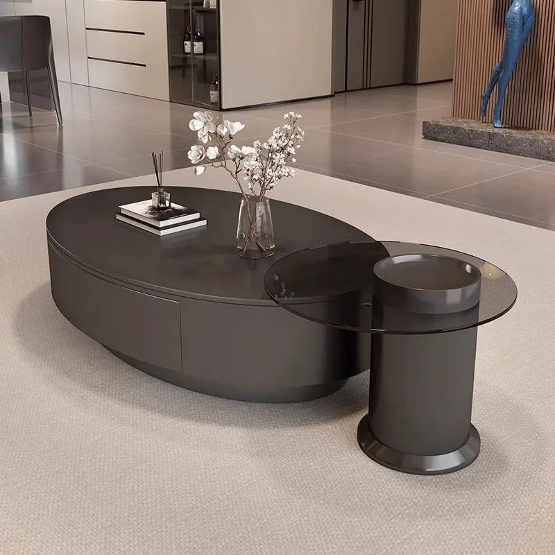 Oval coffee table light luxury modern simple rock slab waist coffee table living room household large apartment Italian
Oval coffee table light luxury modern simple rock slab waist coffee table living room household large apartment Italian
