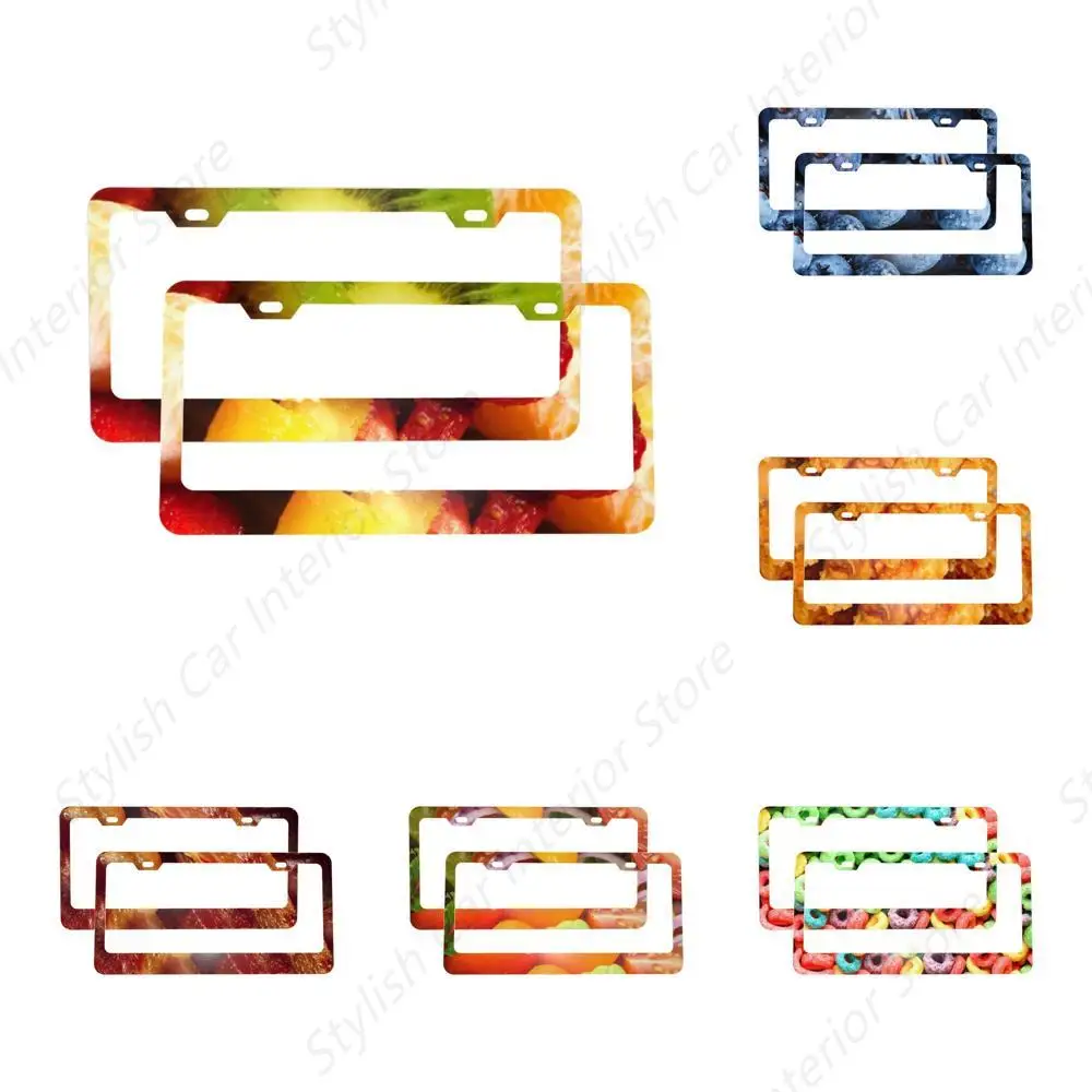 License Plate Frame (Fruit Salad Pattern) 2 Holes License Plate Holder with Accessories (2 Pack)
License Plate Frame (Fruit Salad Pattern) 2 Holes License Plate Holder with Accessories (2 Pack)