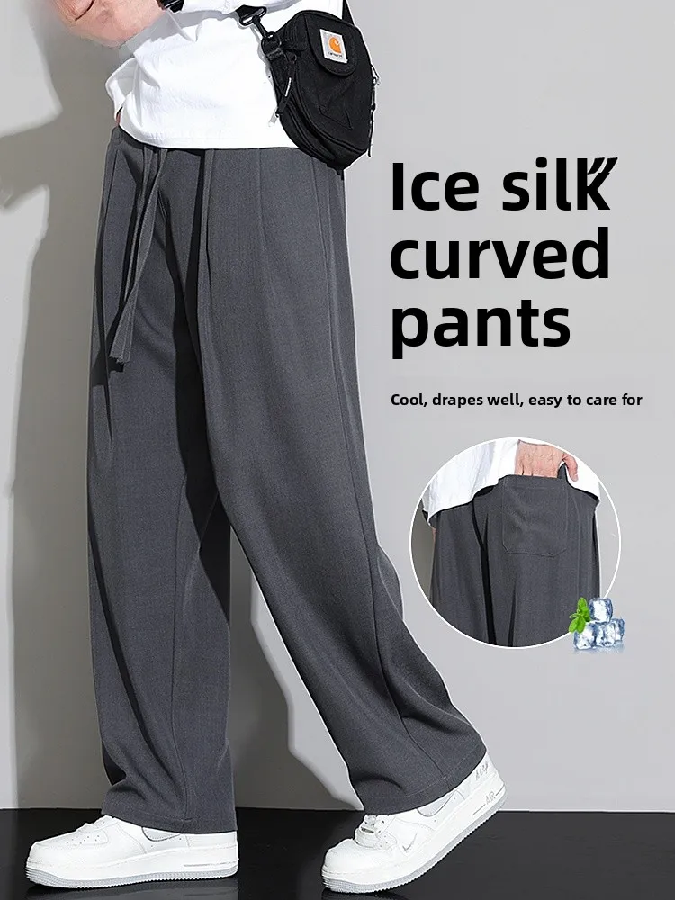 Ультратонкие мужские повседневные брюки из ледяного шелка, летние, прямые, свободного кроя, быстросохнущие, молодежные, модные, с дизайном «нож»
Ультратонкие мужские повседневные брюки из ледяного шелка, летние, прямые, свободного кроя, быстросохнущие, молодежные, модные, с дизайном «нож»