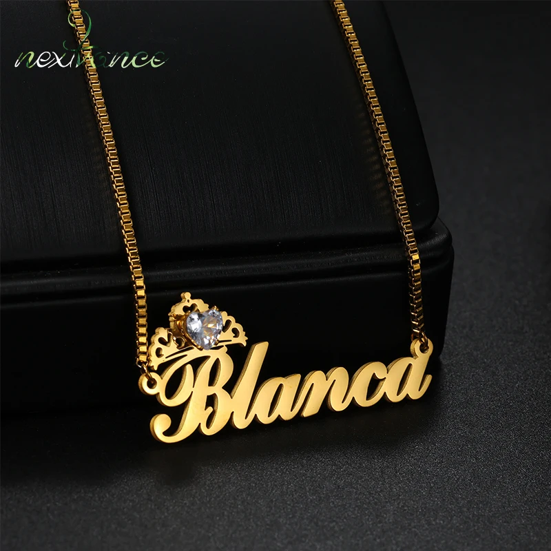 Nextvance Custom Name Crown Necklace Heart Stone for Women Personalized Stainless Steel Nameplate Choker Birthday Jewelry Gift
Nextvance Custom Name Crown Necklace Heart Stone for Women Personalized Stainless Steel Nameplate Choker Birthday Jewelry Gift