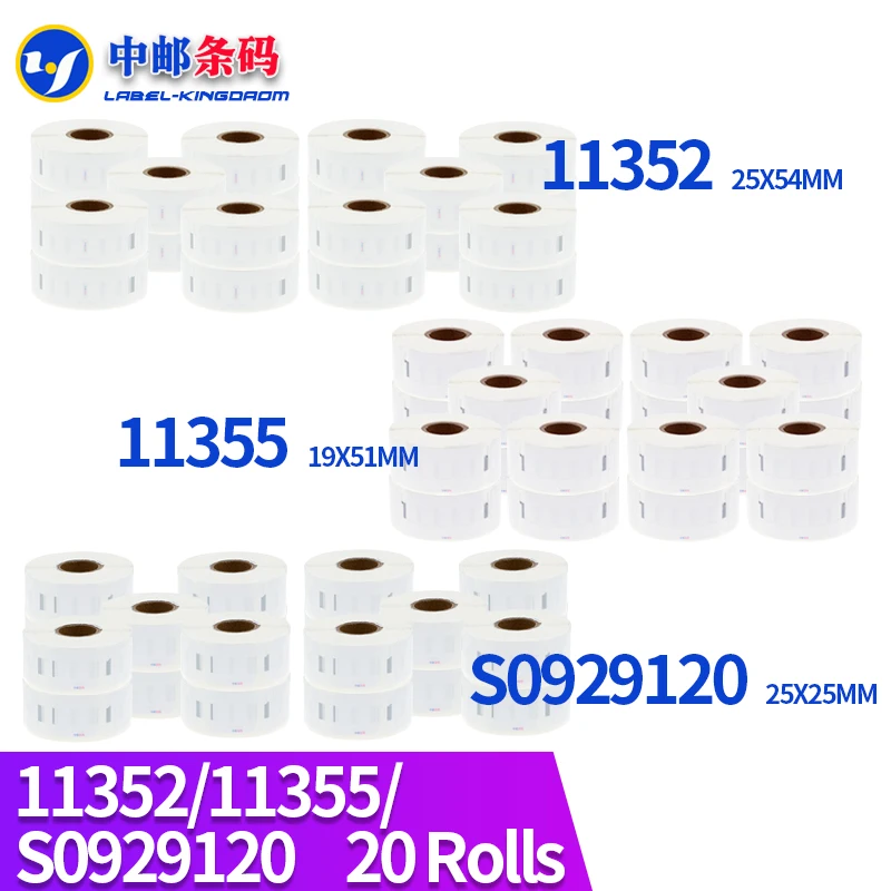20 Rolls Dymo Generic 11355/11352/S0929120 19*51mm / 25*54mm/25*25mm Label Sticker Compatible for LW450 Turbo Thermal Printer
20 Rolls Dymo Generic 11355/11352/S0929120 19*51mm / 25*54mm/25*25mm Label Sticker Compatible for LW450 Turbo Thermal Printer