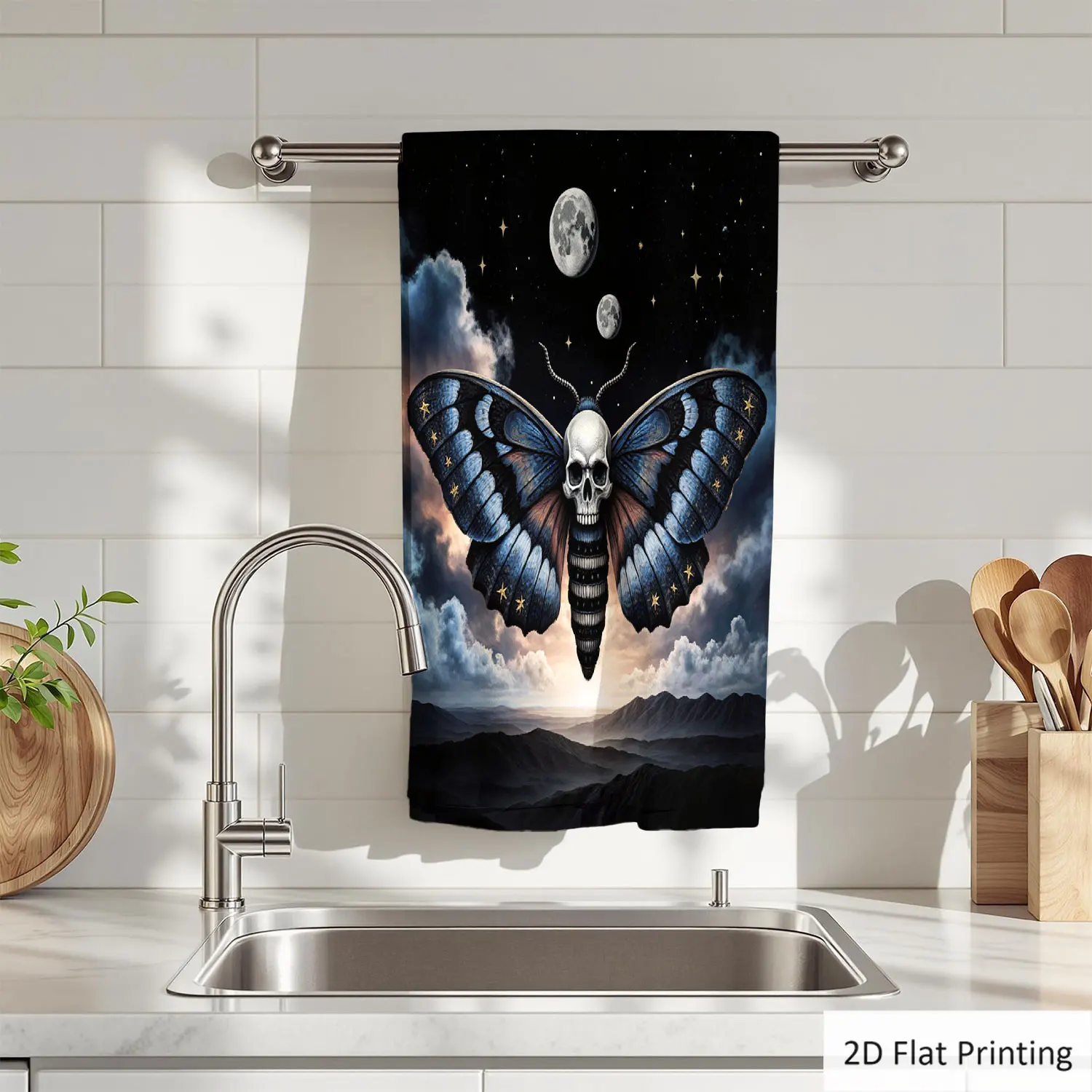 1Pc Abstract Art Style Moth Skull Moon Stars Blue Bathroom Hand Towel Bath Towel, Multiple Size Microfiber Polyester Towel, Unique Home Decorative Kitchen Towels, Festival Bathroom Accessories Decor, Quick Dry and Absorbent
1Pc Abstract Art Style Moth Skull Moon Stars Blue Bathroom Hand Towel Bath Towel, Multiple Size Microfiber Polyester Towel, Unique Home Decorative Kitchen Towels, Festival Bathroom Accessories Decor, Quick Dry and Absorbent