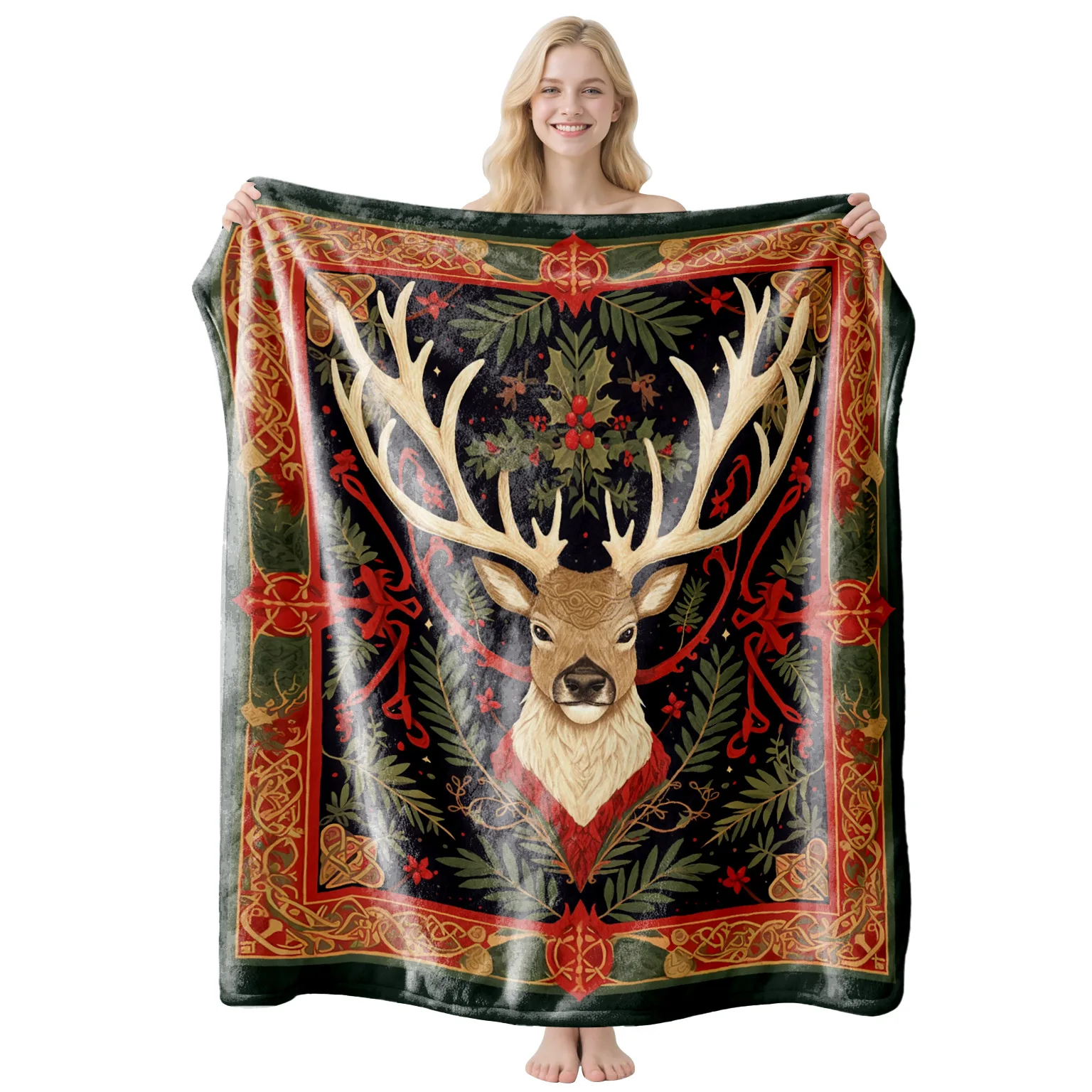 Christmas Bedding Accessory - Solid Red Plaid Throw, 100% Cotton Warmth for Winter
Christmas Bedding Accessory - Solid Red Plaid Throw, 100% Cotton Warmth for Winter