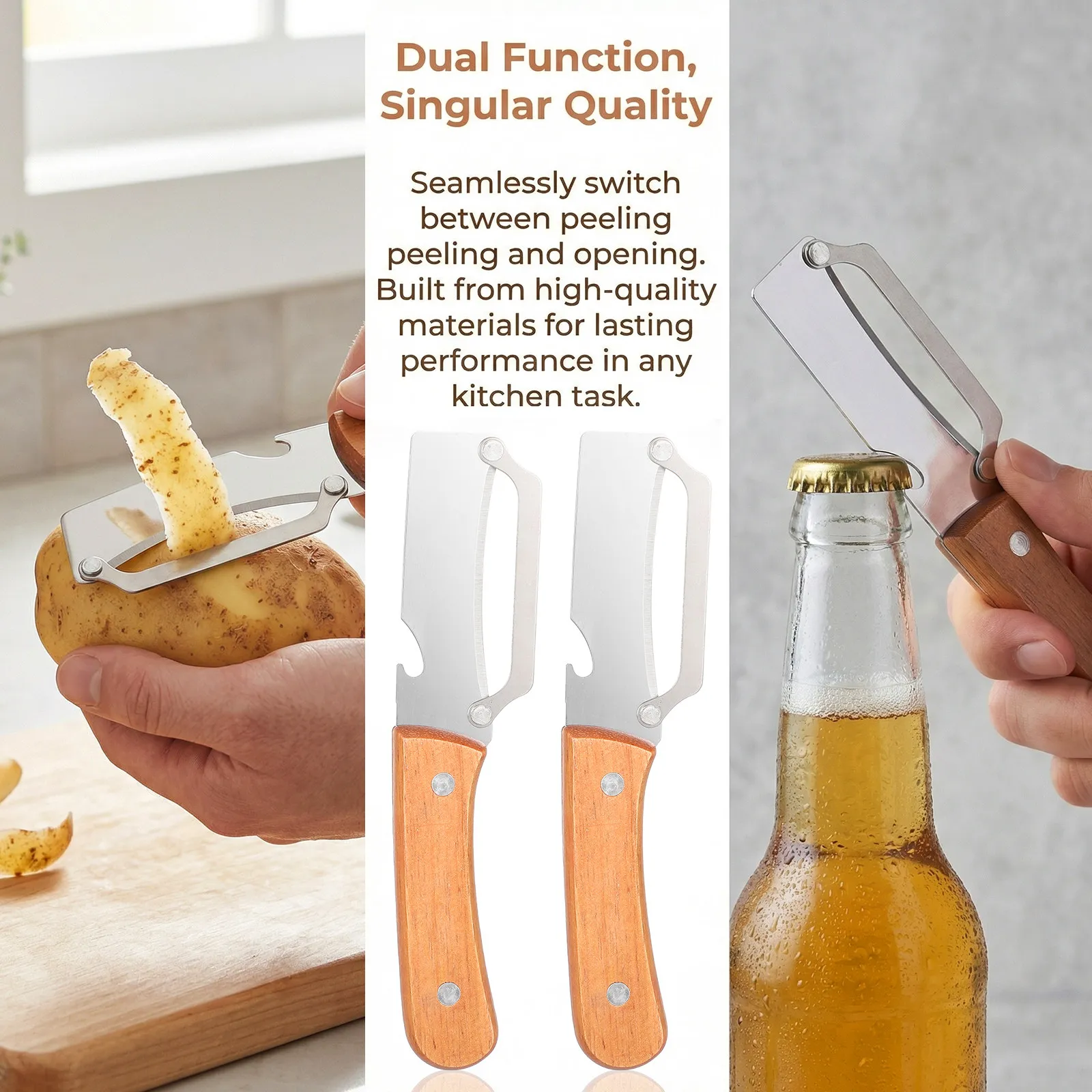 2pcs Fruit And Vegetable Peeler Stainless steel peeler With Bottle Opener Dual-Use for fruit and vegetables peeling Kitchen Tool
2pcs Fruit And Vegetable Peeler Stainless steel peeler With Bottle Opener Dual-Use for fruit and vegetables peeling Kitchen Tool