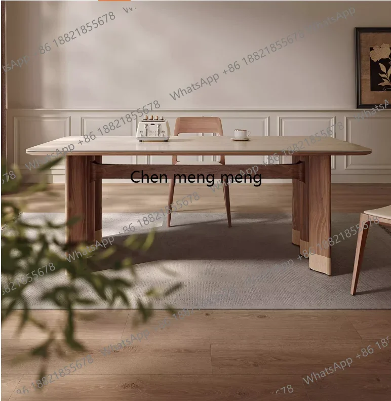 Hot sales Slate dining table rectangular high-end simple walnut color travertine light luxury dining table
Hot sales Slate dining table rectangular high-end simple walnut color travertine light luxury dining table