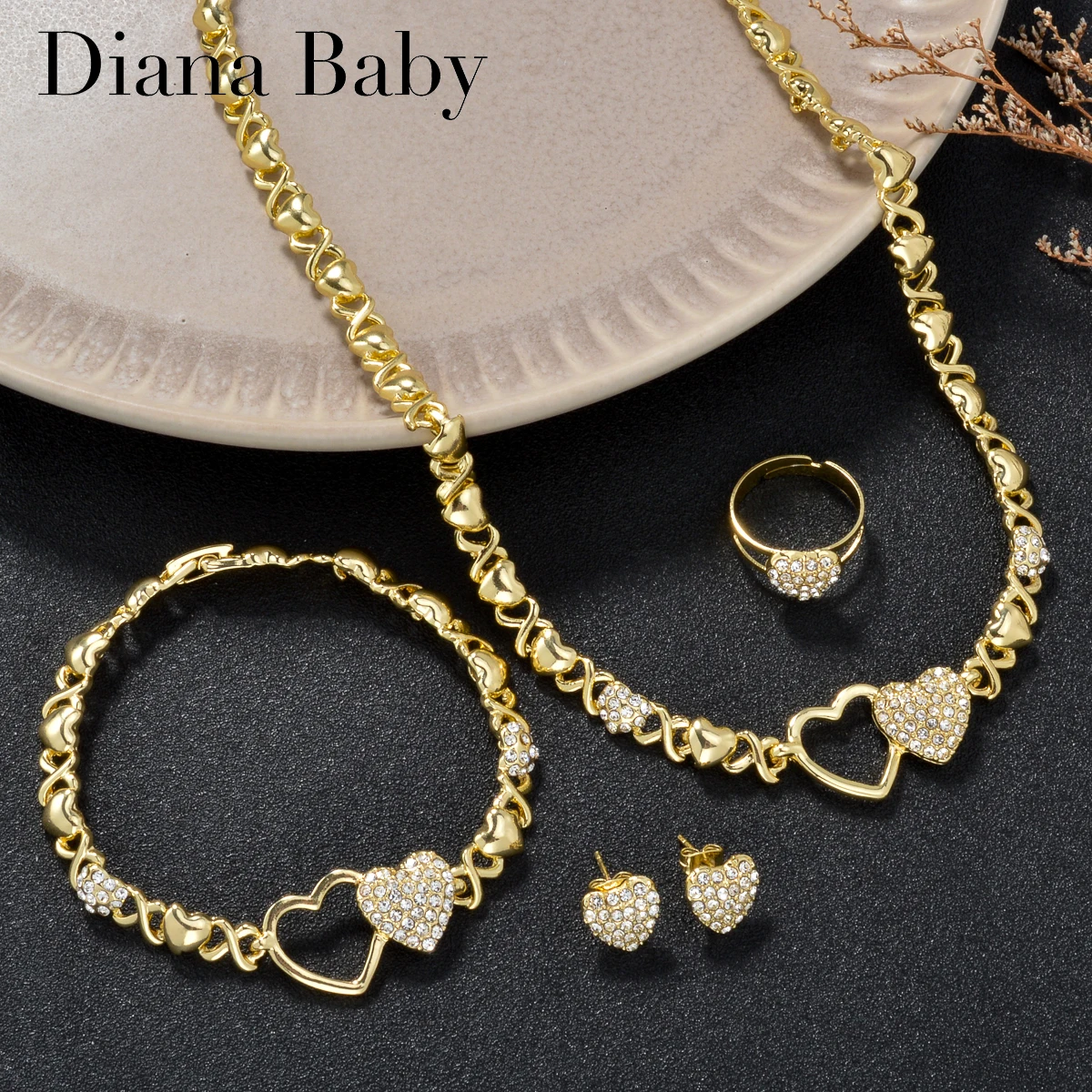 Free Shipping Items Necklace Bracelet Earrings Ring Heart Zircon Jewelry Sets Bohemia Luxury Bridal Wedding Jewellery Women
Free Shipping Items Necklace Bracelet Earrings Ring Heart Zircon Jewelry Sets Bohemia Luxury Bridal Wedding Jewellery Women