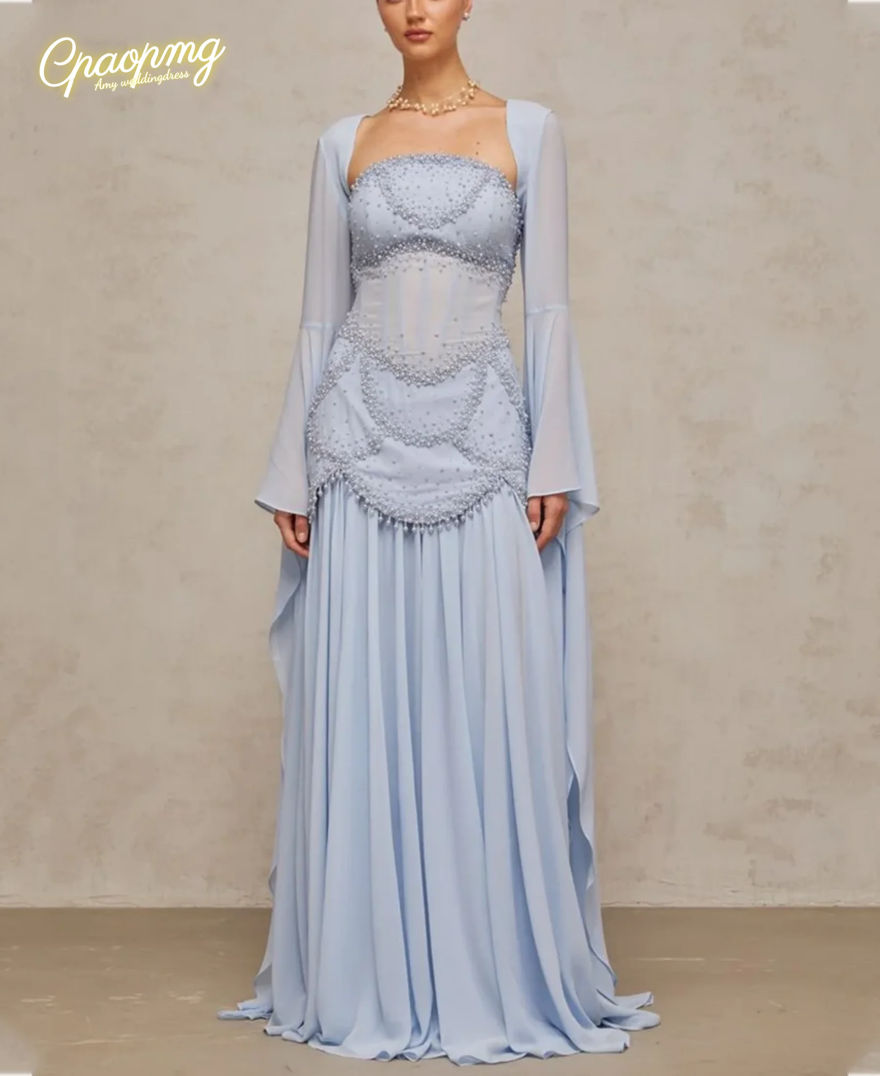 Customized Exquisite Beaded Evening Dresses Square Collar Full Sleeves Floor Length Special Occasion Party Gala Prom Gown
Customized Exquisite Beaded Evening Dresses Square Collar Full Sleeves Floor Length Special Occasion Party Gala Prom Gown