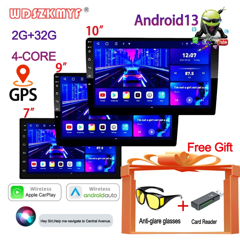 7/9/10Inch Car Radio 2Din GPS Wireless Apple Carplay Auto Android 13 Receiver Car Multimedia Rear View Camera Car Accessories
7/9/10Inch Car Radio 2Din GPS Wireless Apple Carplay Auto Android 13 Receiver Car Multimedia Rear View Camera Car Accessories