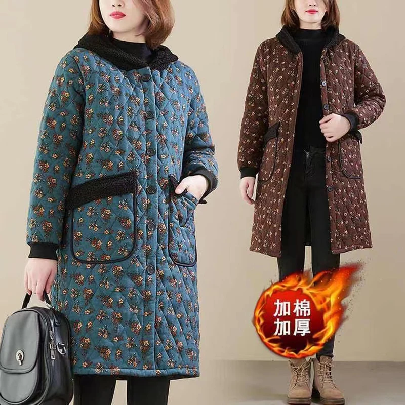 Vintage Cotton Thicken Jacket 4XL Women's 2023 Autumn Winter New Loose Warm Cotton-padded Hooded Coat Casual Long Outwear Female
Vintage Cotton Thicken Jacket 4XL Women's 2023 Autumn Winter New Loose Warm Cotton-padded Hooded Coat Casual Long Outwear Female