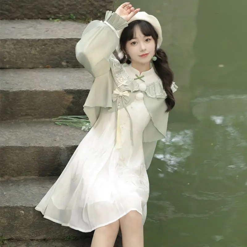 2024 chinese style girl hanfu bamboo desgin retro chinese elements improved two piece women's daily ancient hanfu dress set
2024 chinese style girl hanfu bamboo desgin retro chinese elements improved two piece women's daily ancient hanfu dress set