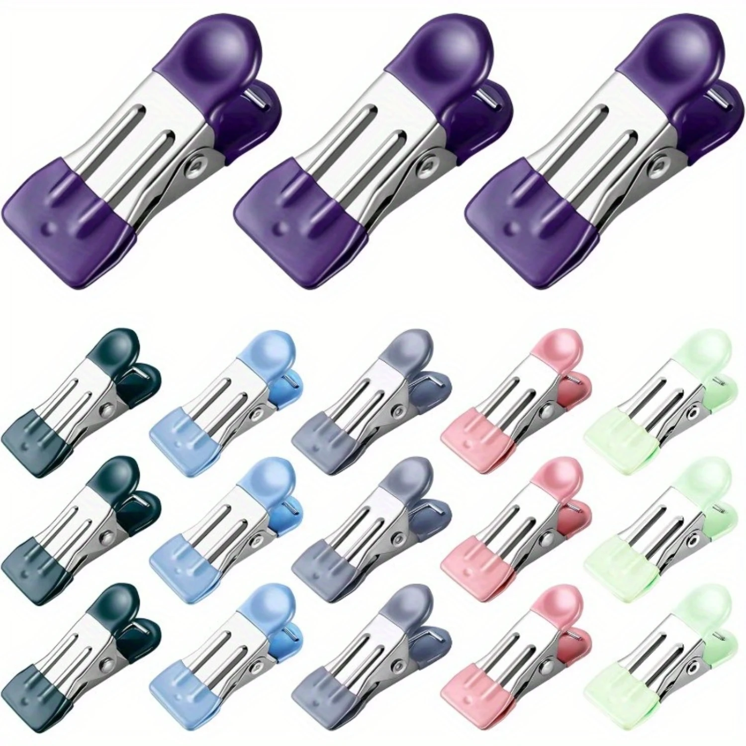 30-Pack Stainless Steel Clothes Pins, Heavy-Duty Chip Bag Clips With Rubber Coated Tips, Multi-Purpose Mini Clothespins For Outd
30-Pack Stainless Steel Clothes Pins, Heavy-Duty Chip Bag Clips With Rubber Coated Tips, Multi-Purpose Mini Clothespins For Outd