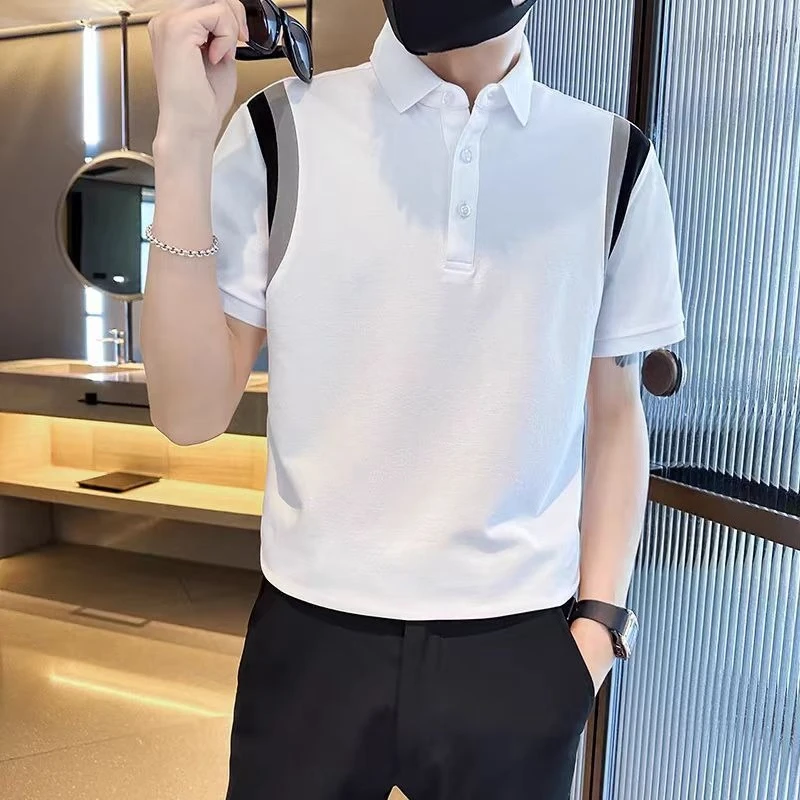 Premium Men's Casual Polo Shirt with Color Block and Patchwork Summer Korean Fashion Short Sleeve Collar T-Shirt New Design
Premium Men's Casual Polo Shirt with Color Block and Patchwork Summer Korean Fashion Short Sleeve Collar T-Shirt New Design