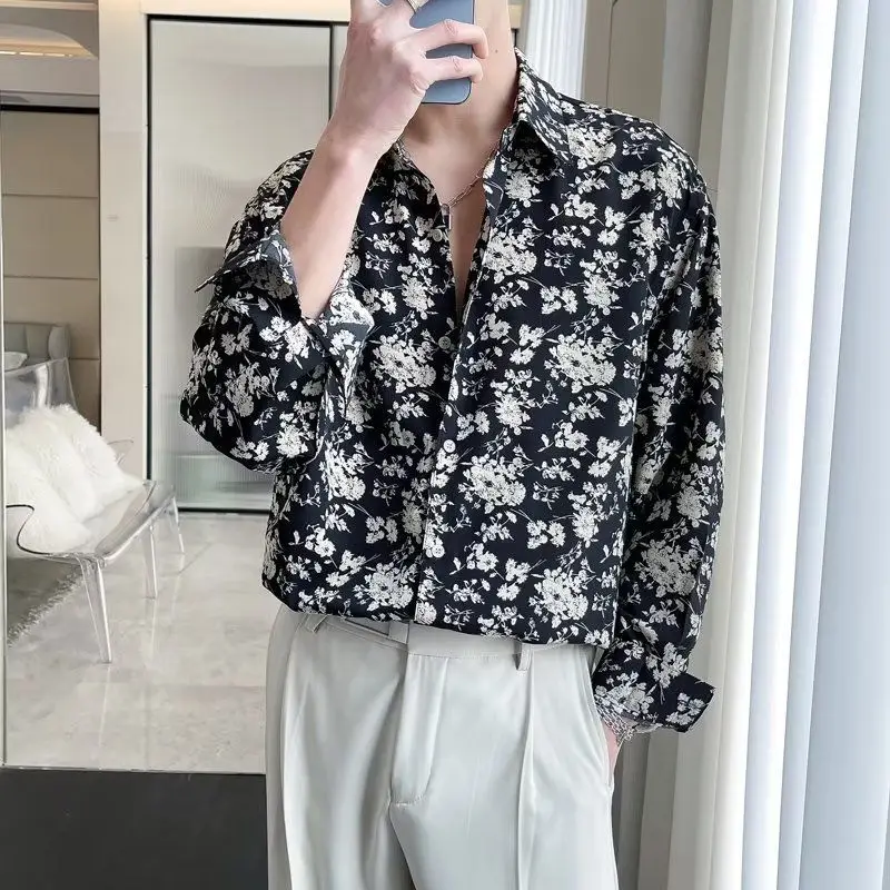 Floral Shirt Men's Long-sleeved Ice Silk Drape Shirt Hong Kong Style Spring Autumn Style
Floral Shirt Men's Long-sleeved Ice Silk Drape Shirt Hong Kong Style Spring Autumn Style