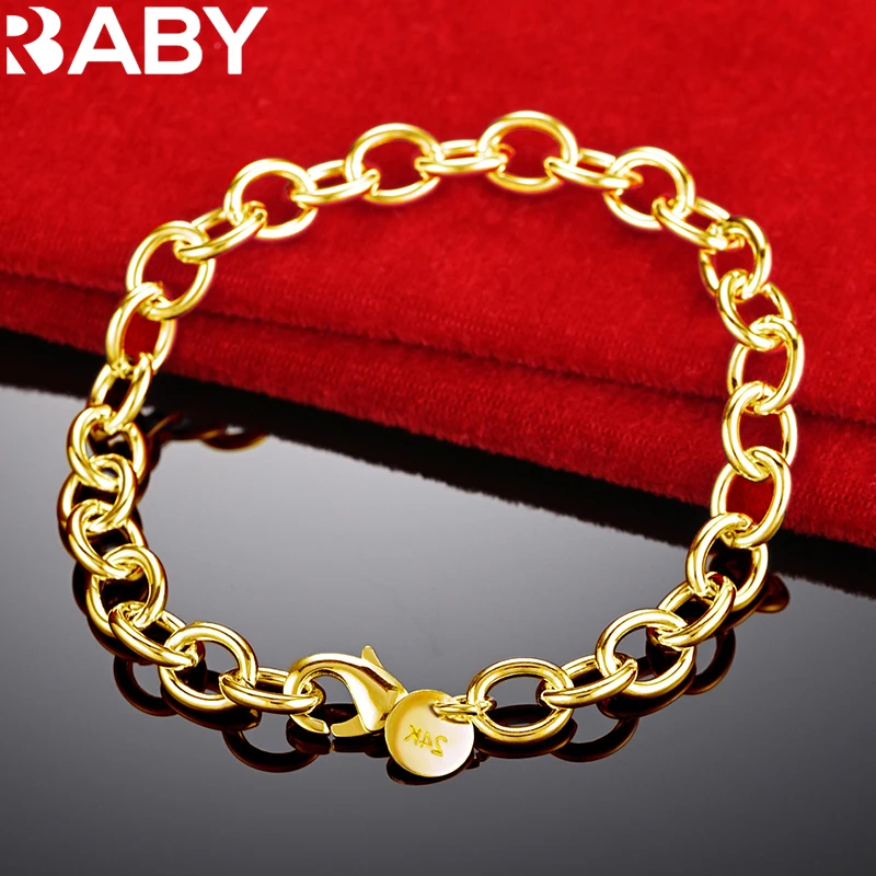 URBABY 24K Gold Classic Basic Chain Bracelet For Women Men Jewelry Wedding Party Fashion Charm Accessories
URBABY 24K Gold Classic Basic Chain Bracelet For Women Men Jewelry Wedding Party Fashion Charm Accessories