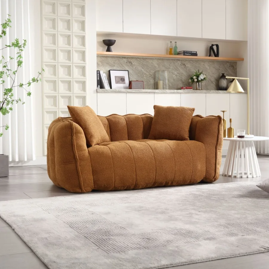 Soft beanbag chair with high resilience foam core for two people. The comfortable square recliner sofa is ideal for family memb
Soft beanbag chair with high resilience foam core for two people. The comfortable square recliner sofa is ideal for family memb