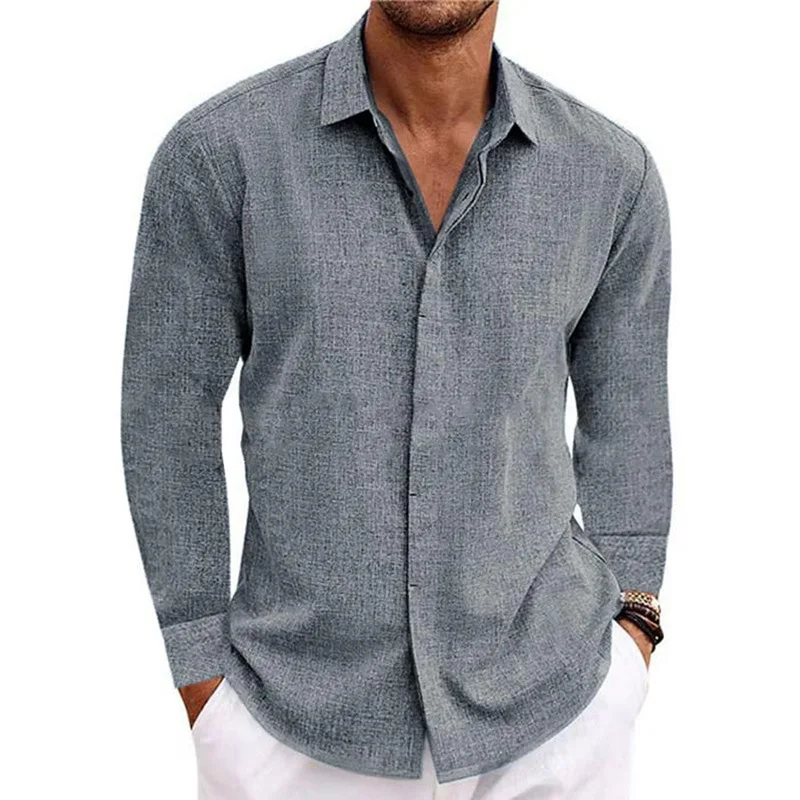 New Men's Casual Cotton and Linen Long Sleeve Shirt Solid Lapel Hidden Button Fashion Comfortable High Street Top Men's Clothes
New Men's Casual Cotton and Linen Long Sleeve Shirt Solid Lapel Hidden Button Fashion Comfortable High Street Top Men's Clothes