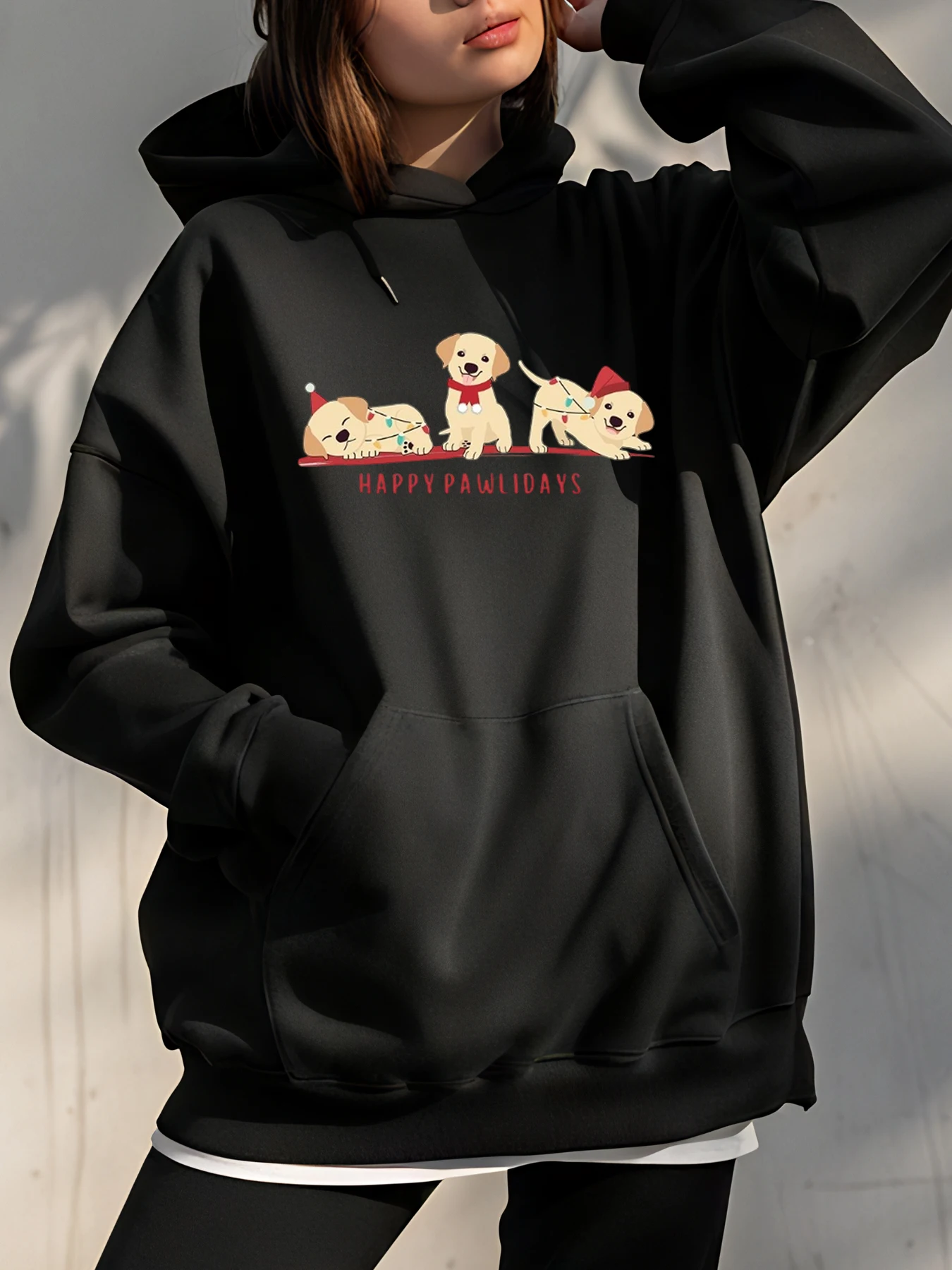 Рождественская толстовка с принтом собаки, женская повседневная толстовка, праздничный наряд для девочек
Рождественская толстовка с принтом собаки, женская повседневная толстовка, праздничный наряд для девочек
