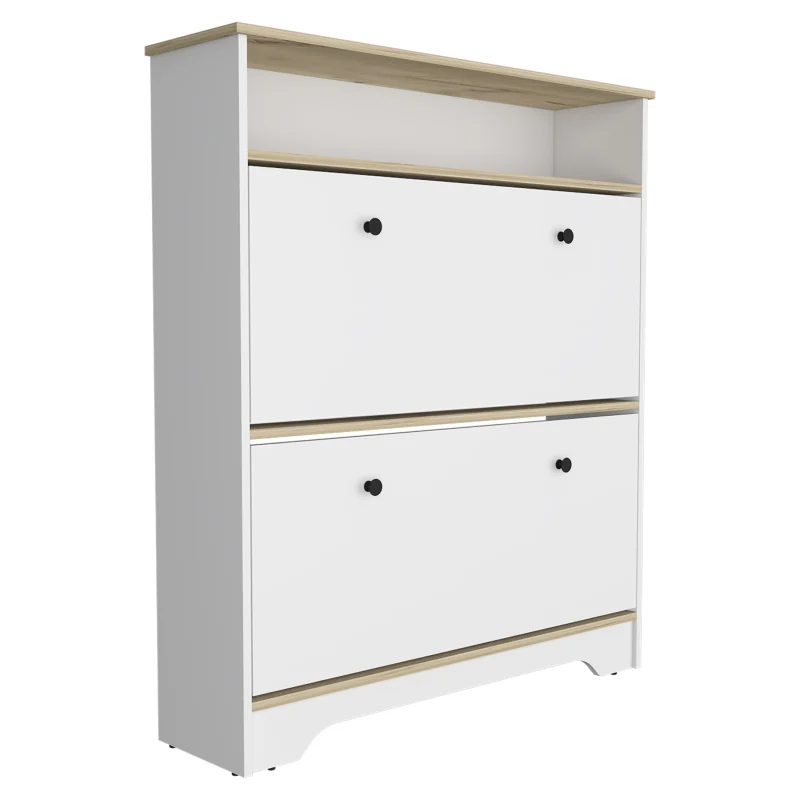 Shoe Rack, Superior Top, One Open Shelf, Two Extendable Shelves -Light Oak / White
Shoe Rack, Superior Top, One Open Shelf, Two Extendable Shelves -Light Oak / White