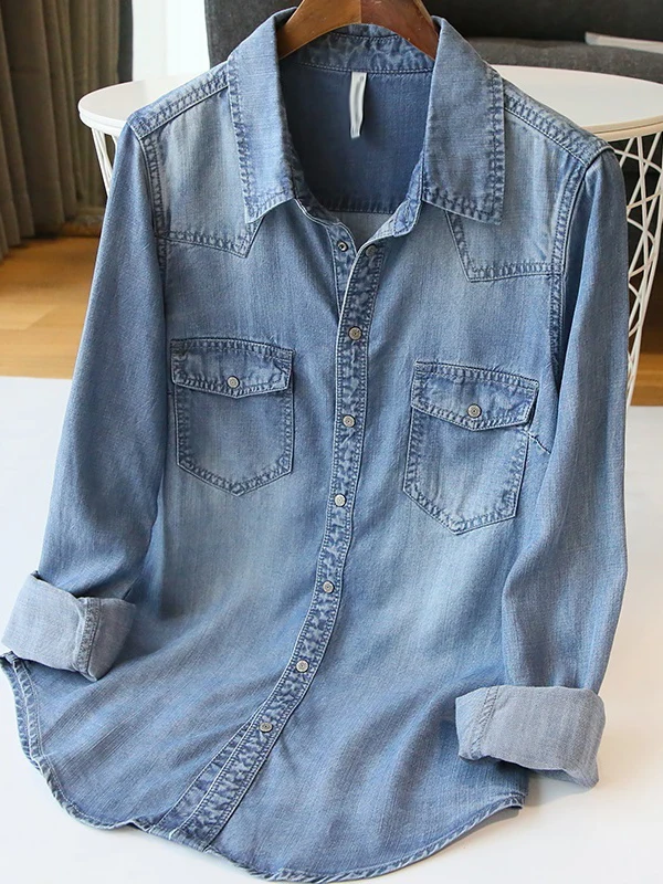Loose Long Sleeve Denim Shirt Jacket Women's Spring Autumn Winter New Style Elegant Top Small Long Shirt Korean Version
Loose Long Sleeve Denim Shirt Jacket Women's Spring Autumn Winter New Style Elegant Top Small Long Shirt Korean Version