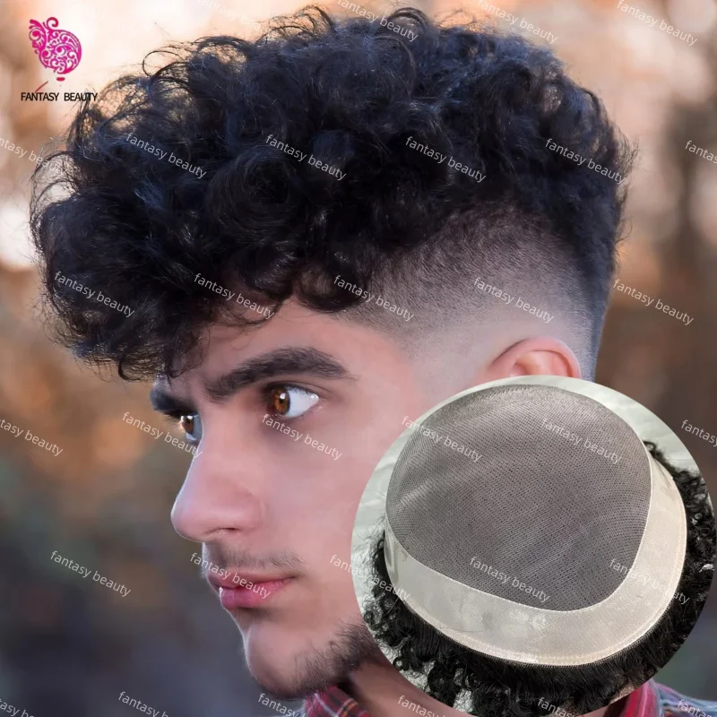 Afro Kinky Curly 15mm 20mm Cheap fine Mono Base with pu Men Toupee 130%density Male Real Human Hair Wigs Capillary Prosthesis
Afro Kinky Curly 15mm 20mm Cheap fine Mono Base with pu Men Toupee 130%density Male Real Human Hair Wigs Capillary Prosthesis