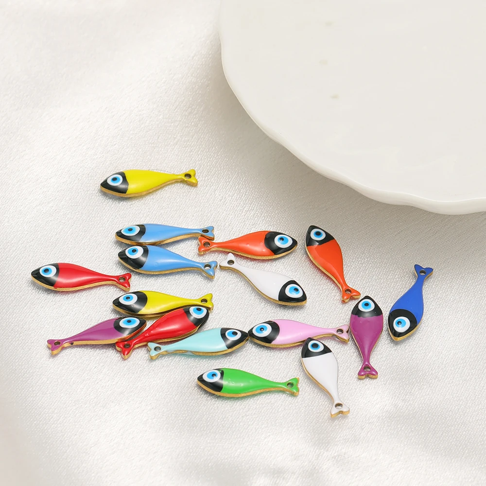 5pcs Gold Plated Stainless Steel Multi-color Enamel Fish Charms for DIY Kids Jewelry Making Necklace Pendants Earrings Findings
5pcs Gold Plated Stainless Steel Multi-color Enamel Fish Charms for DIY Kids Jewelry Making Necklace Pendants Earrings Findings