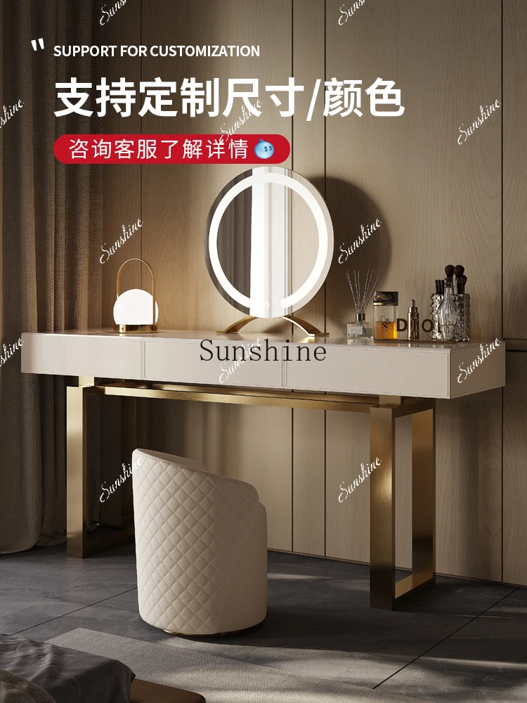 Slate saddle leather desk integrated master bedroom modern simple light luxury high-end dressing tableP
Slate saddle leather desk integrated master bedroom modern simple light luxury high-end dressing tableP