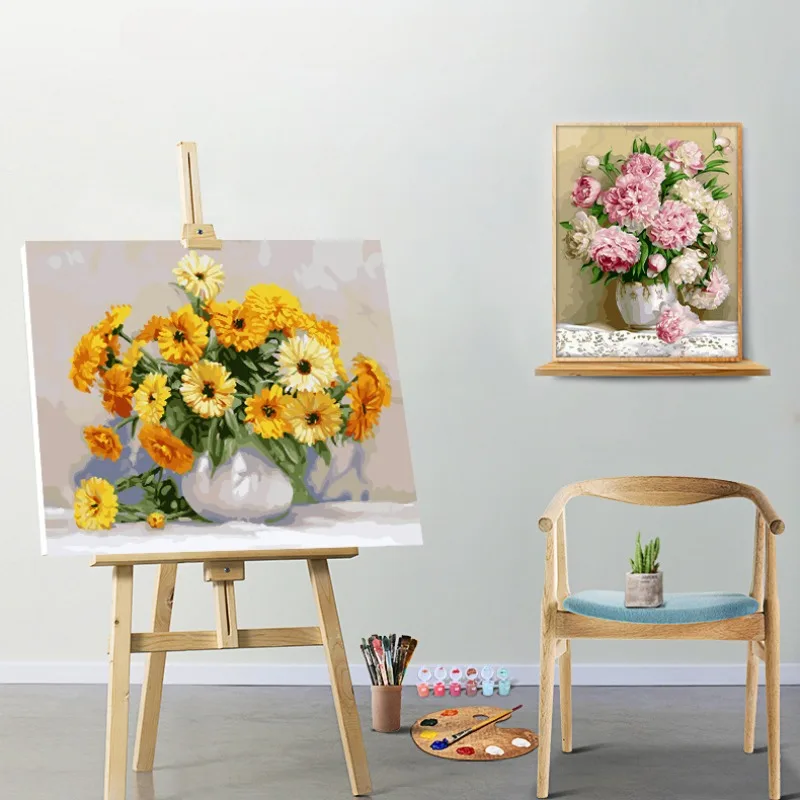 DIY Novice Flower Oil Paintings Living Room Decor Poster Hand Painted Coloring Chrysanthemum Acrylic Digital Painting with Frame
DIY Novice Flower Oil Paintings Living Room Decor Poster Hand Painted Coloring Chrysanthemum Acrylic Digital Painting with Frame