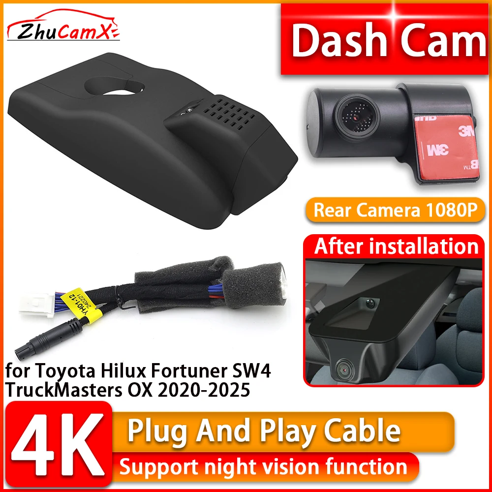 Wiifi 4K Dash Cam for Toyota Hilux Fortuner SW4 TruckMasters OX 2020-2025 DVR Front Rear Car Camera Plug and Play Video Recorder
Wiifi 4K Dash Cam for Toyota Hilux Fortuner SW4 TruckMasters OX 2020-2025 DVR Front Rear Car Camera Plug and Play Video Recorder
